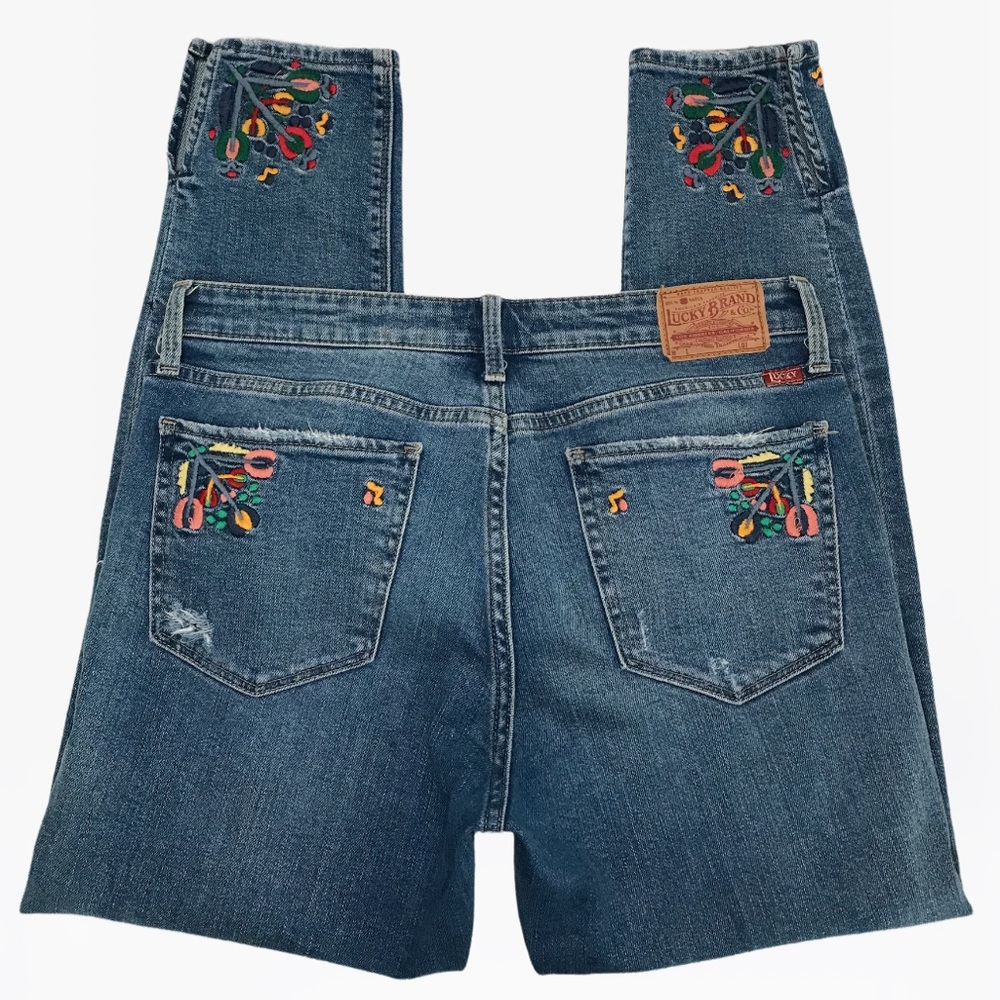 Lucky Brand Vintage Ava Embroidered Distressed Jeans - 4/27 - Picture 7 of 16